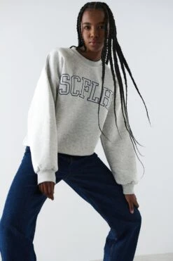 Gina Tricot Riley Sweater Ltgreymel/initi