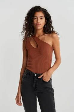 Gina Tricot Cissi Cut Out Top Rust