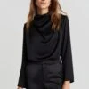 Gina Tricot Linn Drapy Blouse Black