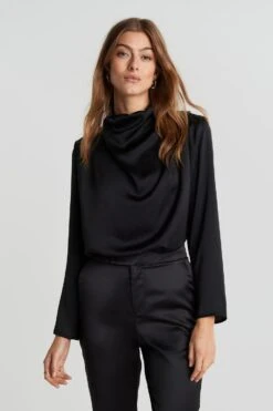 Gina Tricot Linn Drapy Blouse Black