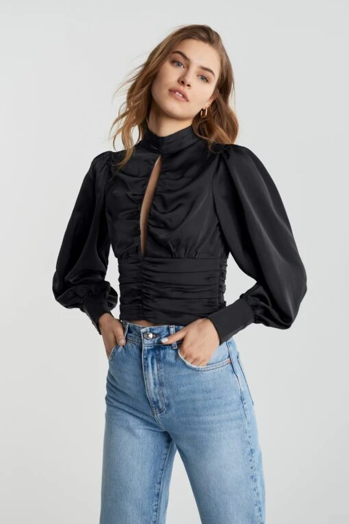 Gina Tricot Olivia Blouse Black -Dress N Tops Sales Store 12459900001