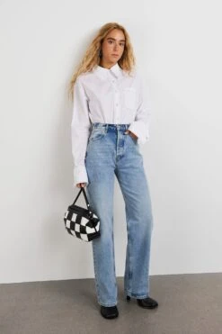 Gina Tricot Perfect Straight Jeans Mid Blue