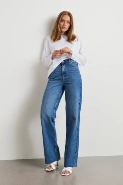 Gina Tricot Idun Straight Jeans Dk Blue