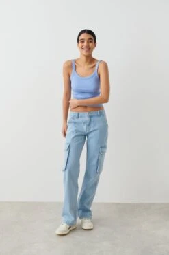 Gina Tricot Basic Rib Singlet Grapemist