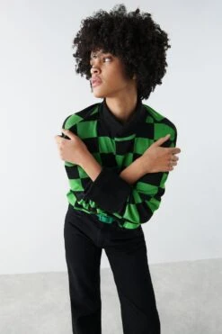 Gina Tricot Leila Sweater Mintgr/blackche