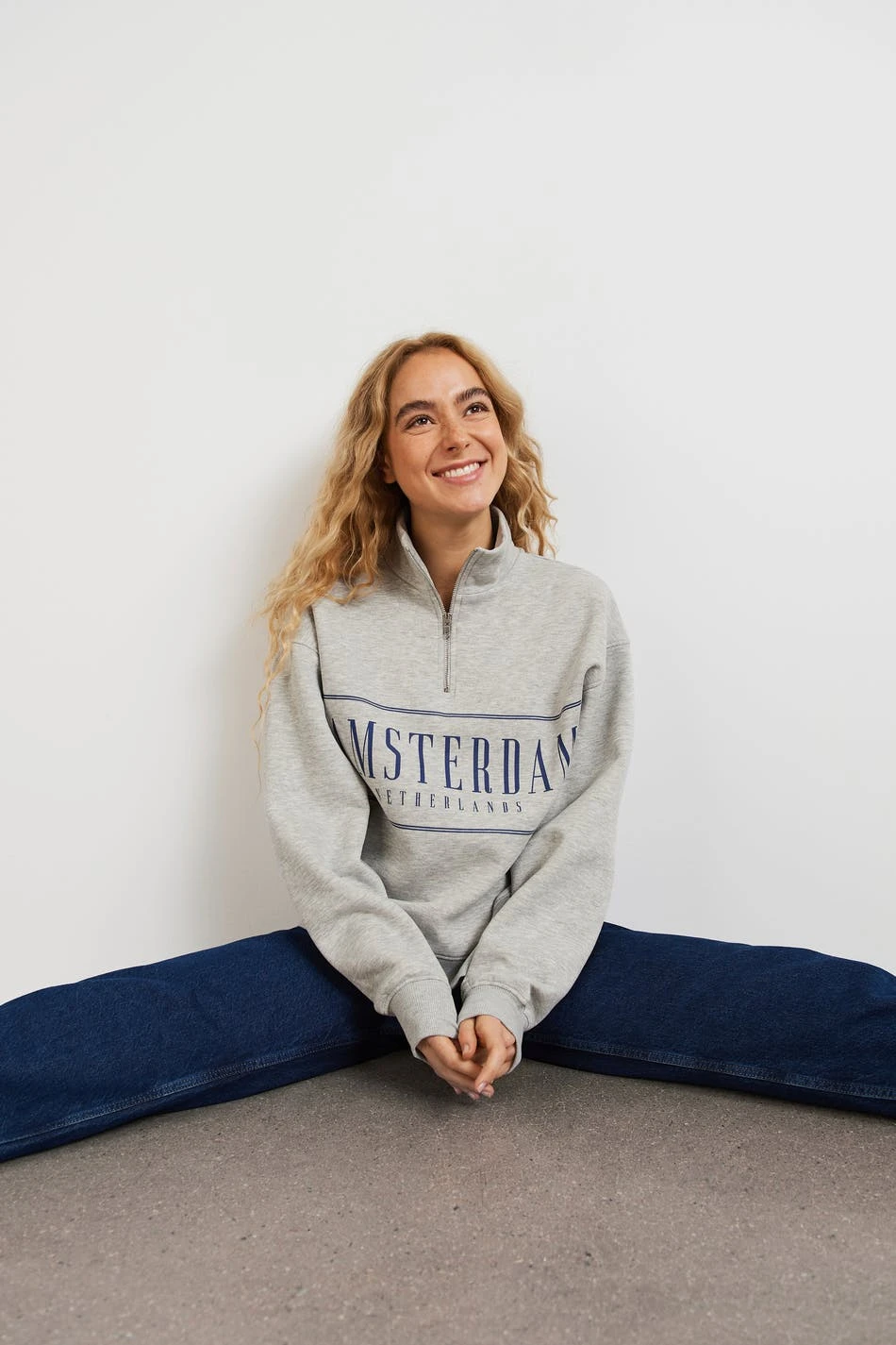 Gina Tricot Mindy Zip Sweater Greymel/print 1 Gina Tricot Mindy Zip Sweater Greymel/print