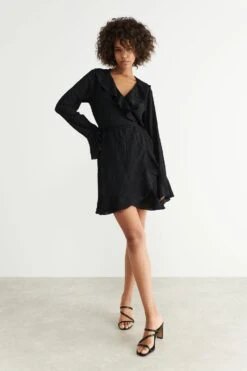 Gina Tricot Cilla Wrap Dress Black