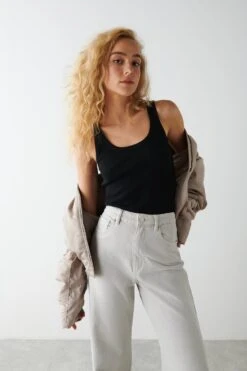 Gina Tricot Rib Tank Black