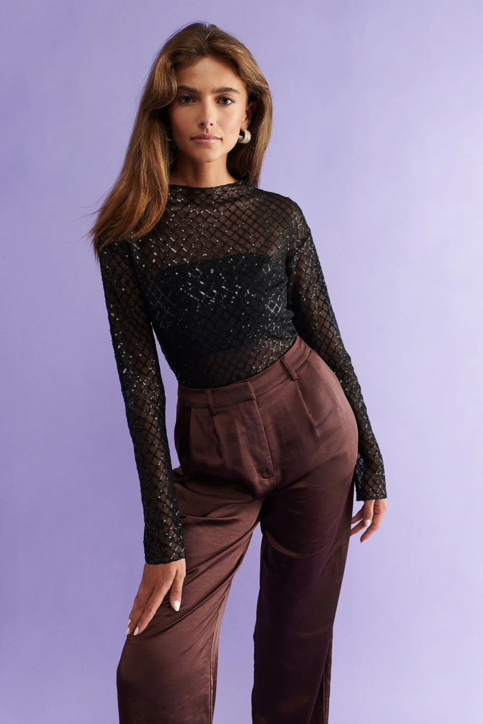 Gina Tricot Square Sequin Top Black 2 Gina Tricot Square Sequin Top Black - Image 2