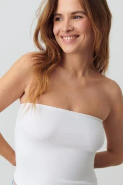 Gina Tricot Stretch Tube Top White