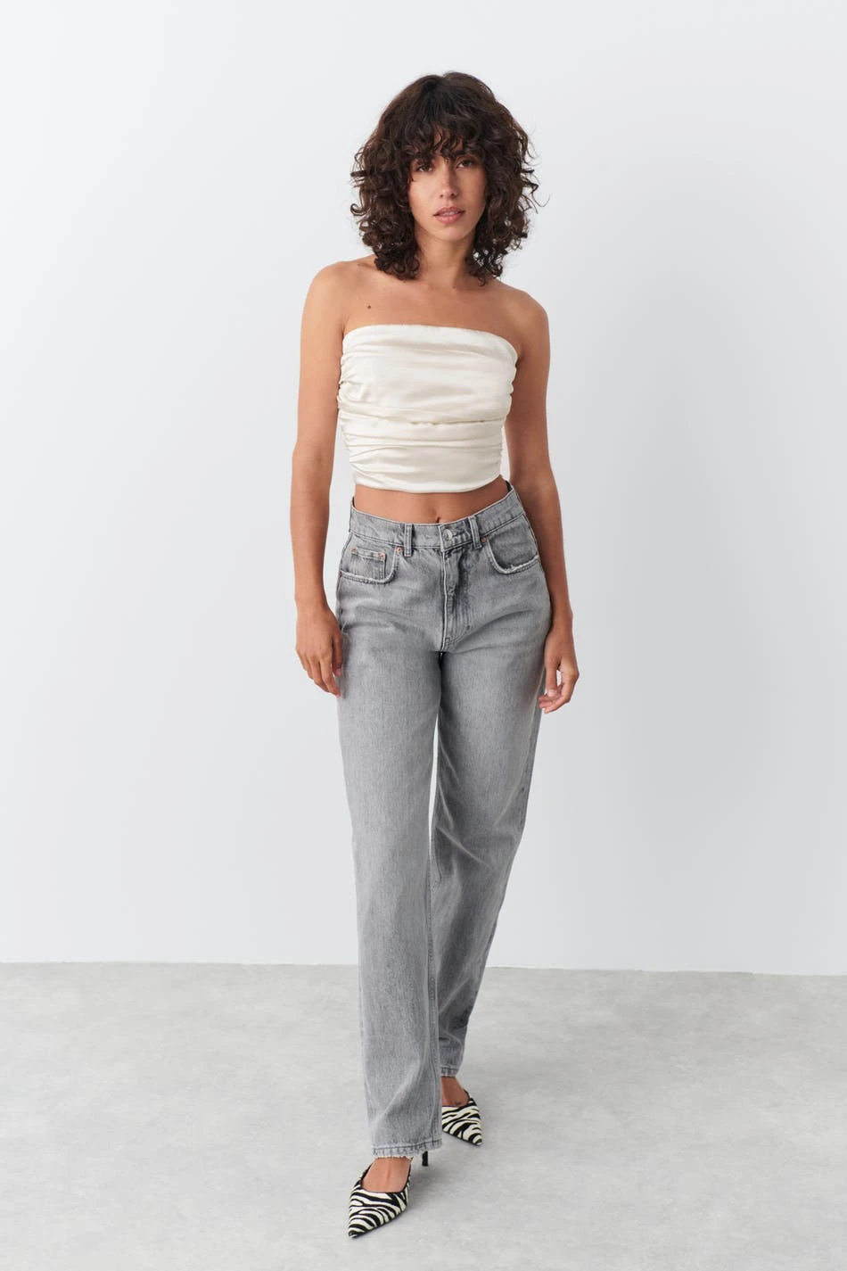 Gina Tricot Pleated Tube Top Egret 1 Gina Tricot Pleated Tube Top Egret