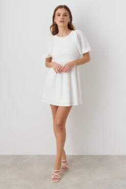 Gina Tricot Back Detail Dress Offwhite