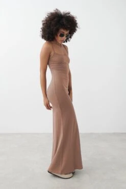 Gina Tricot Maxi Slip Dress Deep Taupe