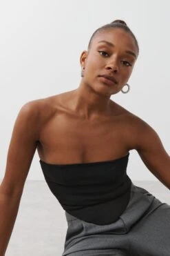 Gina Tricot Corset Tube Top Black