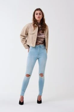 Gina Tricot Molly Destroy Jeans Lt Blue Dest G