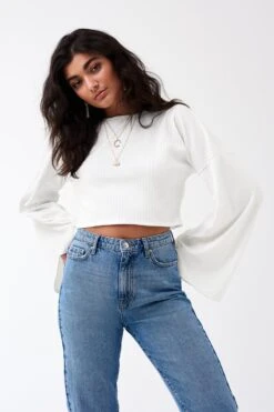 Gina Tricot Aria Rib Top Offwhite