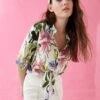 Gina Tricot Indiana Tie Front Shirt White Jungle