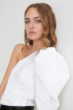 Gina Tricot Jane One Shoulder Top White