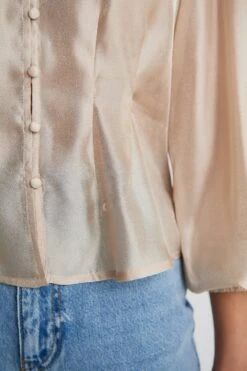 Gina Tricot Abby Organza Blouse Beige -Dress N Tops Sales Store 86484104002