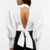 Gina Tricot Lara Open Back Blouse Offwhite