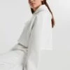 Gina Tricot Basic Cropped Hood Offwhite